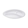 <strong>Pactiv Evergreen</strong><br />Placesetter Satin Non-Laminated Foam Dinnerware, 3-Compartment Plate, 10.25" dia, White, 540/Carton