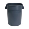 Round Waste Receptacle, LLDPE, 32 gal, Gray