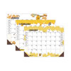 Recycled Honeycomb Desk Pad Calendar, 22 x 17, White/Multicolor Sheets, Brown Corners, 12-Month (Jan to Dec): 2023