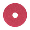 Buffing Floor Pads, 13" Diameter, Red, 5/Carton