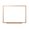 Deluxe Melamine Dry Erase Board, 48" x 36", White Surface, Oak Finished Fiberboard (MDF) Frame