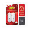 <strong>Command™</strong><br />General Purpose Wire Hooks, Medium, Metal, White, 3 lb Capacity, 2 Hooks and 4 Strips/Pack