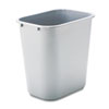 Deskside Plastic Wastebasket, Rectangular, 7 Gal, Gray