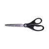 <strong>Universal®</strong><br />Stainless Steel Office Scissors, Pointed Tip, 7" Long, 3" Cut Length, Black Straight Handle