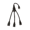 Three-Outlet Cord Splitter, 18", 13 A, Black