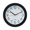 Bold Round Wall Clock, 9.75" Overall Diameter, Black Case, 1 AA (sold separately)