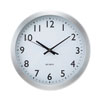 <strong>Universal®</strong><br />Brushed Aluminum Wall Clock, 12" Overall Diameter, Silver Case, 1 AA (sold separately)