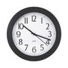 <strong>Universal®</strong><br />Whisper Quiet Clock, 12" Overall Diameter, Black Case, 1 AA (sold separately)