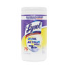 <strong>LYSOL® Brand</strong><br />Dual Action Disinfecting Wipes, 1-Ply, 7 x 7.5, Citrus, White/Purple, 75/Canister