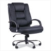 Alera Ravino Big/Tall High-Back Bonded Leather Chair, Headrest, Supports 450 lb, 20.07" to 23.74" Seat, Black, Chrome Base