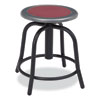 6800 Series Height Adjustable Metal Seat Stool, Supports Up to 300 lb, 18" to 24" Seat Height, Burgundy Seat, Black Base