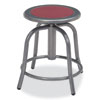 6800 Series Height Adjustable Metal Seat Swivel Stool, Supports Up to 300 lb, 18" to 24" Seat Height, Burgundy Seat/Gray Base