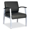 <strong>Alera®</strong><br />Alera metaLounge Series Mid-Back Guest Chair, 24.6" x 26.96" x 33.46", Black Seat, Black Back, Silver Base