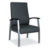 <strong>Alera®</strong><br />Alera metaLounge Series High-Back Guest Chair, 24.6" x 26.96" x 42.91", Black Seat, Black Back, Silver Base