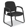 <strong>Alera®</strong><br />Alera Genaro Series Fabric Half-Back Sled Base Guest Chair, 25" x 24.80" x 33.66", Black Seat, Black Back, Black Base
