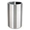 Triple Recycling Receptacle, 40 gal, Steel, Brushed Aluminum