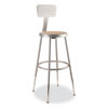 6200 Series 25" to 33" Height Adjustable Heavy Duty Stool with Backrest, Supports Up to 500 lb, Brown Seat, Gray Base