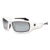 Skullerz Odin Safety Glasses, White Nylon Impact Frame, Silver Mirror Polycarbonate Lens, Ships in 1-3 Business Days