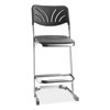 6600 Series Elephant Z-Stool With Backrest, Supports Up to 500 lb, 24" Seat Heightt, Black Seat, Black Back, Chrome Frame