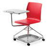 CoGo Mobile Tablet Chair, Supports Up to 440 lb, 18.75" Seat Height, Red Seat, Red Back, Chrome Frame