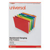 <strong>Universal®</strong><br />Deluxe Reinforced Recycled Hanging File Folders, Letter Size, 1/5-Cut Tabs, Assorted, 25/Box