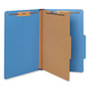 Bright Colored Pressboard Classification Folders, 1 Divider, Legal Size, Cobalt Blue, 10/Box