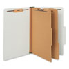 Six-Section Pressboard Classification Folders, 2" Expansion, 2 Dividers, 6 Fasteners, Legal Size, Gray Exterior, 10/Box
