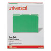 <strong>Universal®</strong><br />Deluxe Colored Top Tab File Folders, 1/3-Cut Tabs: Assorted, Letter Size, Green/Light Green, 100/Box