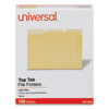 <strong>Universal®</strong><br />Deluxe Colored Top Tab File Folders, 1/3-Cut Tabs: Assorted, Letter Size, Yellow/Light Yellow, 100/Box