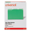 <strong>Universal®</strong><br />Interior File Folders, 1/3-Cut Tabs: Assorted, Letter Size, 11-pt Stock, Green, 100/Box