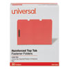 Deluxe Reinforced Top Tab Fastener Folders, 0.75" Expansion, 2 Fasteners, Letter Size, Red Exterior, 50/Box