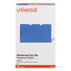 Deluxe Reinforced Top Tab Fastener Folders, 0.75" Expansion, 2 Fasteners, Legal Size, Blue Exterior, 50/Box