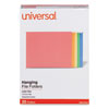 <strong>Universal®</strong><br />Deluxe Bright Color Hanging File Folders, Letter Size, 1/5-Cut Tabs, Assorted Colors, 25/Box