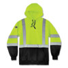 GloWear 8373 Hi-Vis Class 3 Hooded Sweatshirt with Black Bottom, Polar Fleece, Lime, 3X-Large