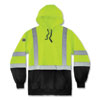 GloWear 8373 Hi-Vis Class 3 Hooded Sweatshirt with Black Bottom, Polar Fleece, Lime, 5X-Large