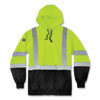 GloWear 8373 Hi-Vis Class 3 Hooded Sweatshirt with Black Bottom, Polar Fleece, Lime, 2X-Large