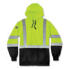 GloWear 8373 Hi-Vis Class 3 Hooded Sweatshirt with Black Bottom, Polar Fleece, Lime, 4X-Large