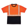 GloWear 8280BK Class 2 Performance T-Shirt with Black Bottom, Polyester, Large, Orange