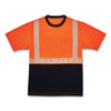 GloWear 8280BK Class 2 Performance T-Shirt with Black Bottom, Polyester, 5X-Large, Orange