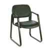 Cava Urth Collection Sled Base Guest Chair, Vinyl, 22.5" X 24" X 32.5", Black