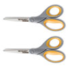 <strong>Westcott®</strong><br />Titanium Bonded Scissors, 8" Long, 3.5" Cut Length, Gray/Yellow Straight Handles, 2/Pack