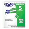 <strong>Ziploc®</strong><br />Resealable Sandwich Bags, 1.2 mil, 6.5" x 6", Clear, 500/Box