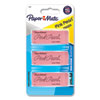 <strong>Paper Mate®</strong><br />Pink Pearl Eraser, For Pencil Marks, Rectangular Block, Large, Pink, 3/Pack