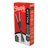 <strong>Sharpie® Roller</strong><br />Professional Design Roller Ball Pen, Stick, Fine 0.5 mm, Black Ink, Black Barrel, Dozen