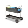 Scoot Mail Cart, One-Shelf, 22.5w x 39.5d x 40.75h, Black/Silver