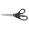 <strong>Westcott®</strong><br />KleenEarth Scissors, 8" Long, 3.25" Cut Length, Black Straight Handle