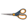<strong>Westcott®</strong><br />Non-Stick Titanium Bonded Scissors, 8" Long, 3.25" Cut Length, Gray/Yellow Straight Handles, 3/Pack