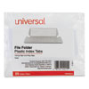 <strong>Universal®</strong><br />Hanging File Folder Plastic Index Tabs, 1/5-Cut, Clear, 2.25" Wide, 25/Pack