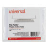 <strong>Universal®</strong><br />Hanging File Folder Plastic Index Tabs, 1/3-Cut, Clear, 3.7" Wide, 25/Pack