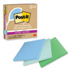 100% Recycled Paper Super Sticky Notes, Ruled, 4" x 4", Oasis, 70 Sheets/Pad, 3 Pads/Pack